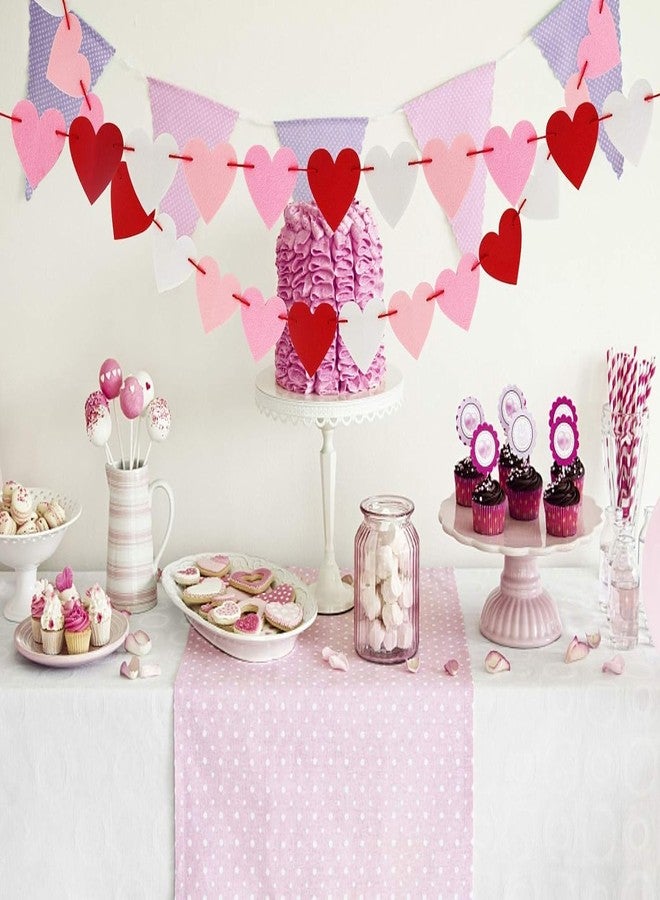 Incrizma Valentines Day Felt Banner, Valentines Day Décor for Home, Banner Garland with Felt Heart Garland Banner Decor for Mantle Fireplace Wall (30 Hearts Mix) - Image 4